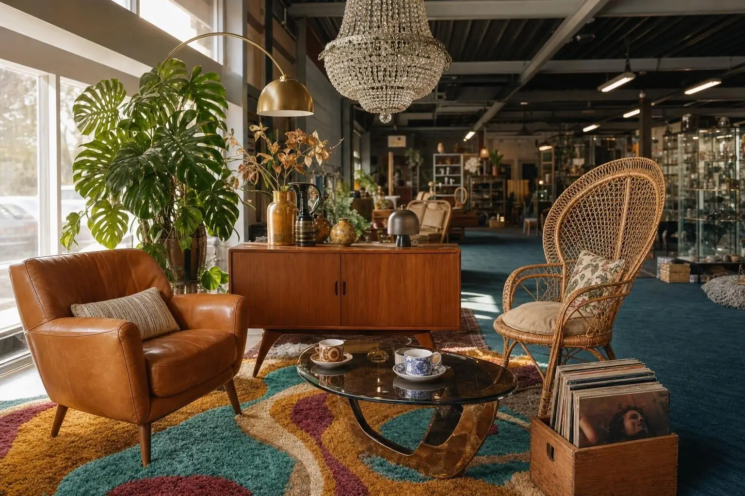 De nieuwe vintage kamer aan de voorkant van de winkel